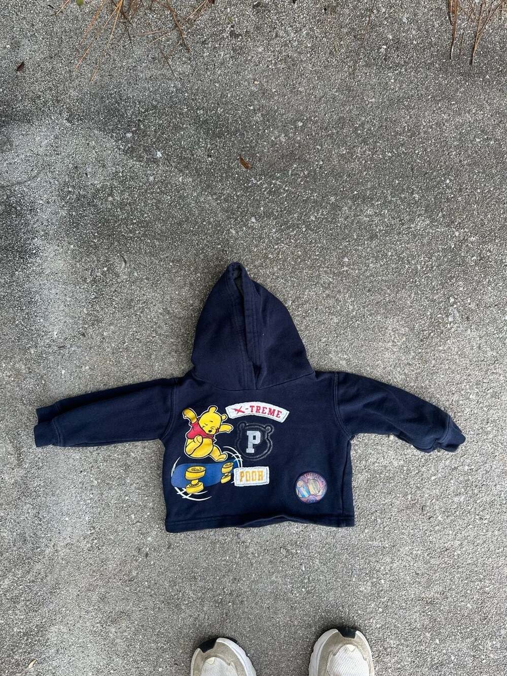 Disney Winnie the Pooh X-Treme Skateboarder Navy Blue Hoodie Size 2T